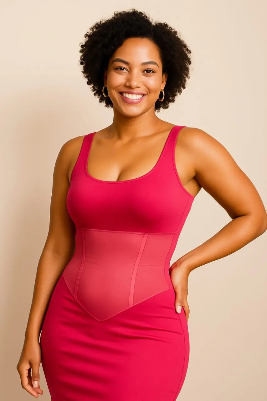 Antes e depois do uso da cinta modeladora